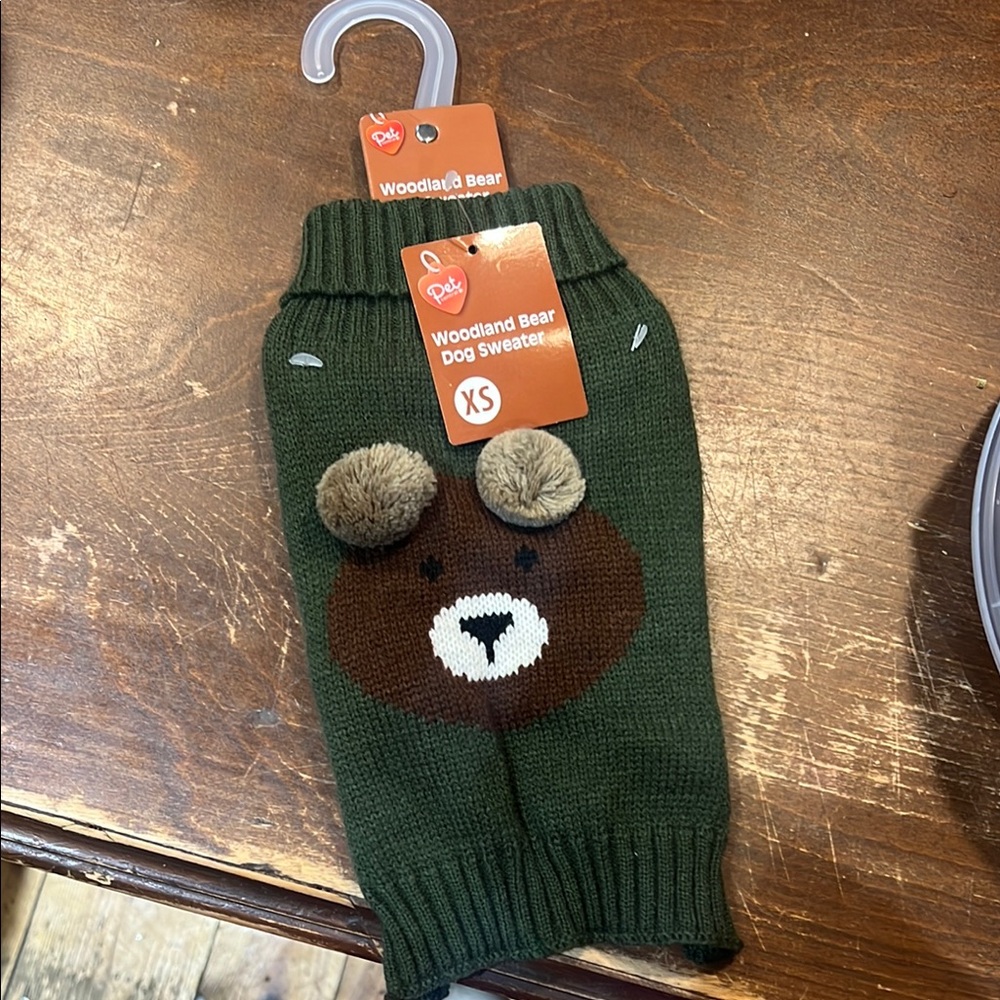 Woodland Bear Dog Sweater XS